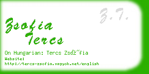 zsofia tercs business card